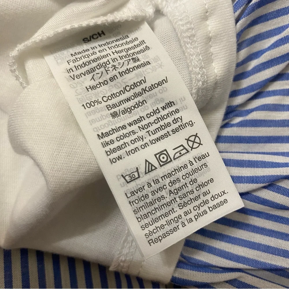 J.Crew sleeveless blue & white striped peplum hem preppy summer Tank Top Size S